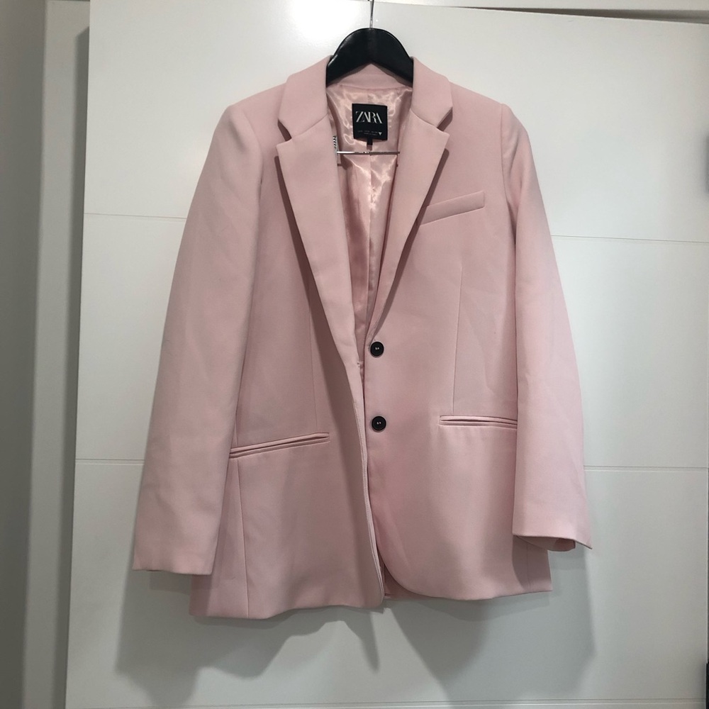 Zara Women's Soft Pink Suit Jacket